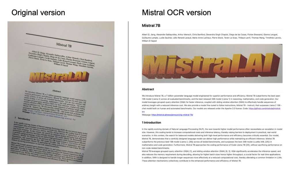 Mistral ocr version