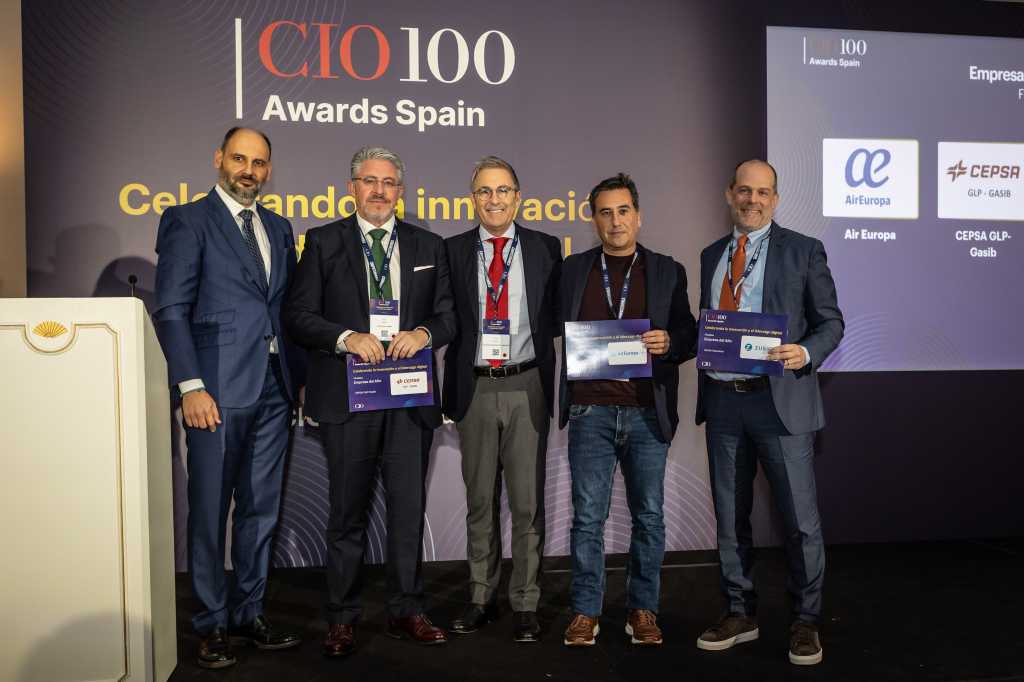 Fernando Muñoz, José Luis Serra (CEPSA GLP GASIB), David Marimón (Coca-Cola Europacific Partners), José Carlos Bermejo (Air Europa) y y Ricard Guasch (Zurich).