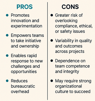 Pros and cons of guarded freedom approach